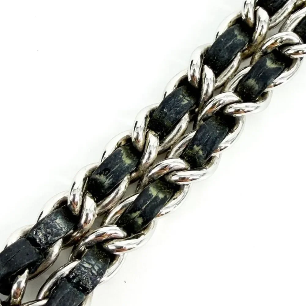 Chanel Première Steel Black Leather Chain Watch